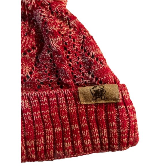 NCAA Zephyr Maryland Terrapins Red Winter Sports Pom Pom Cuffed Knit Beanie Hat - Picture 3 of 4